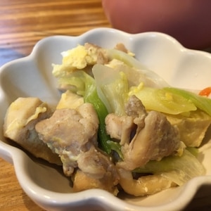 高野豆腐と鶏肉の卵とじ